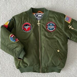 Up & Away USAF Type MA-1 Flight Bomber Jacket - green - size 7 years TOP GUN
